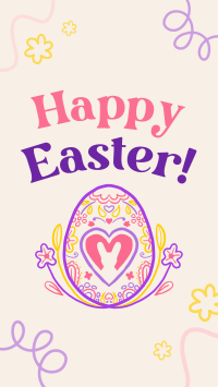 Floral Egg with Easter Bunny Instagram story Image Preview