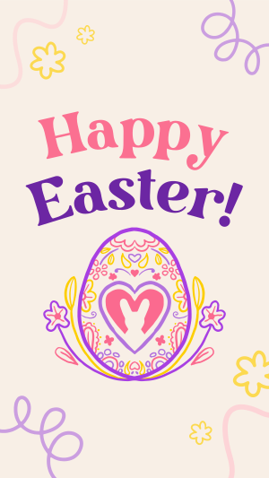 Floral Egg with Easter Bunny Instagram story Image Preview
