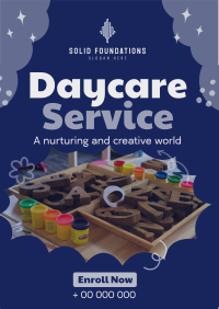 Cloudy Daycare Service Flyer Design