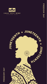 Beautiful Woman Juneteenth Facebook story Image Preview