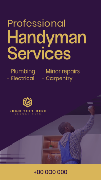 Modern Handyman Service TikTok Video Preview