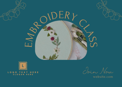 Embroidery Class Postcard Image Preview