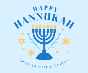 Hanukkah Menorah Greeting Facebook post Image Preview