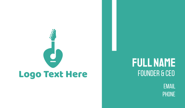 Turquoise Rock Guitar Business Card Design Image Preview