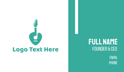 Turquoise Rock Guitar Business Card Image Preview