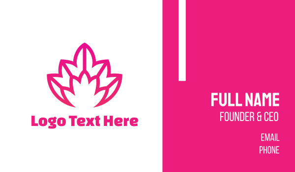 Pink Lotus Line Art Business Card Design Image Preview