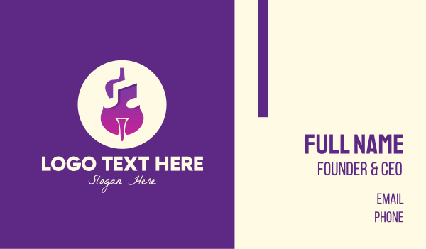 Purple Gradient Violin Business Card Design Image Preview