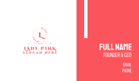 Pink Feminine Wreath Lettermark Business Card Image Preview