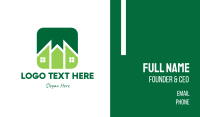 Green Pointed House Business Card Image Preview
