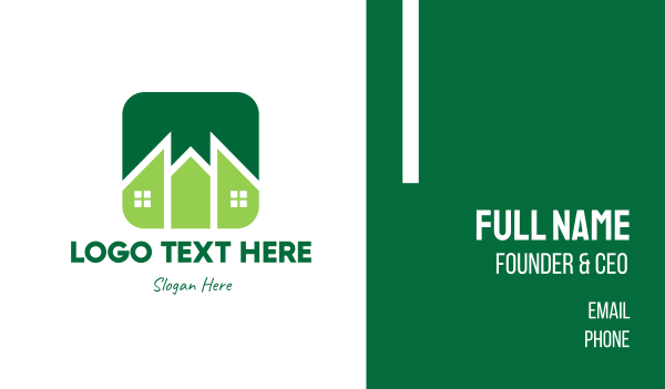 Green Pointed House Business Card Design Image Preview