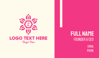 Pink Floral Lettermark Business Card Design Image Preview