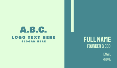 ABC Alphabet Business Card