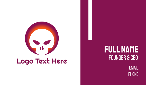 Gradient Skull Emblem Business Card Design Image Preview