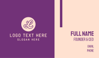 Purple Cursive Letter L  Business Card Image Preview
