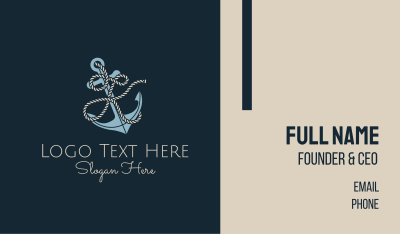 Anchor Rope Letter K Business Card