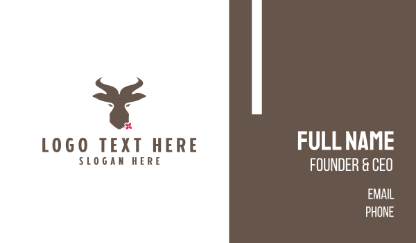 Brown Springbok Flower Business Card Design Image Preview
