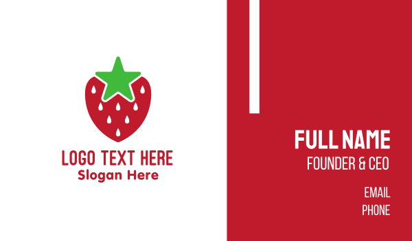 Strawberry Star Business Card Design Image Preview