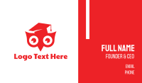 Red Smart Owl Business Card Image Preview