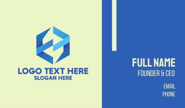 Blue Modern Hexagon Business  Business Card Design Image Preview