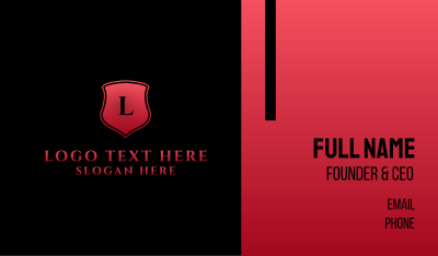 Red University Lettermark Business Card Image Preview