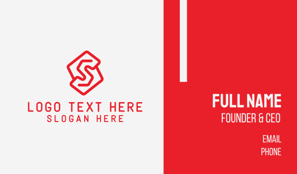 Cool Red Letter S Business Card Design Image Preview
