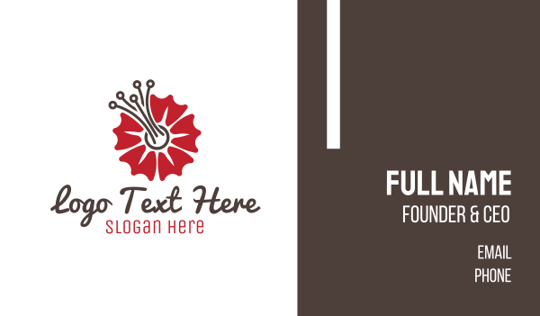 Tech Red Flower Business Card Design Image Preview
