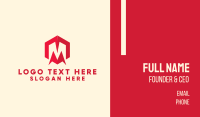 Red Hexagon Letter M Business Card Image Preview