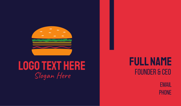 Bacon Hamburger Burger Business Card Design Image Preview