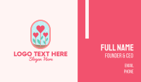 Heart Flowers Badge Business Card Design Image Preview