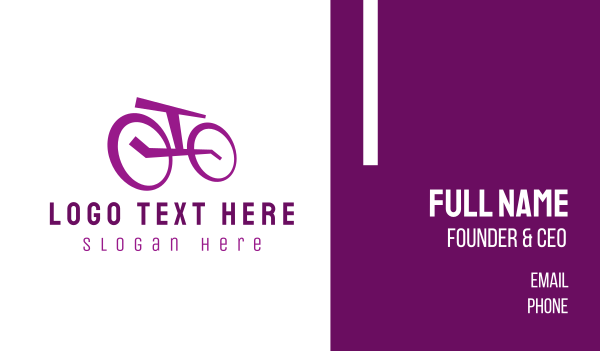 Purple Bicycle Business Card Design Image Preview