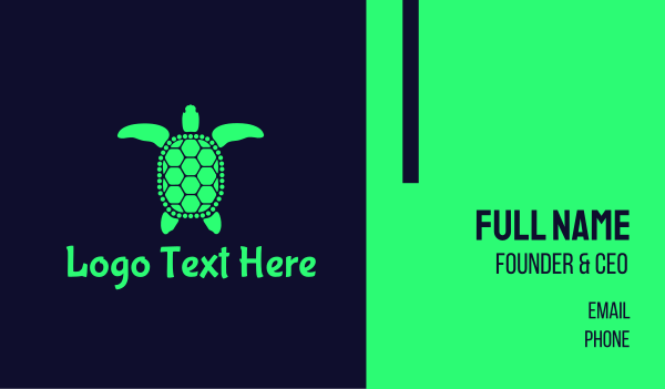 Green Sea Turtle Business Card Design