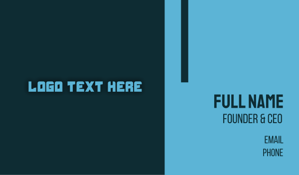 Blue Futuristic Text Business Card Design