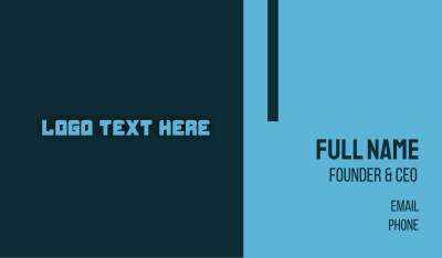 Blue Futuristic Text Business Card