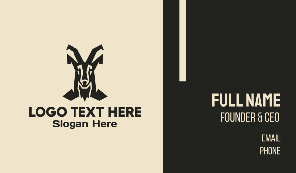 Mountain Goat Horns Business Card Design Image Preview