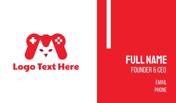 Cat Game Controller Business Card Design Image Preview