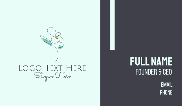 Delicate Flower Outline Business Card Design Image Preview