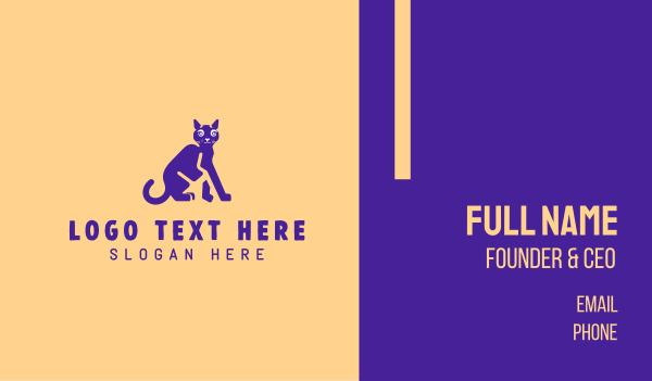 Purple Cat  Business Card Design Image Preview