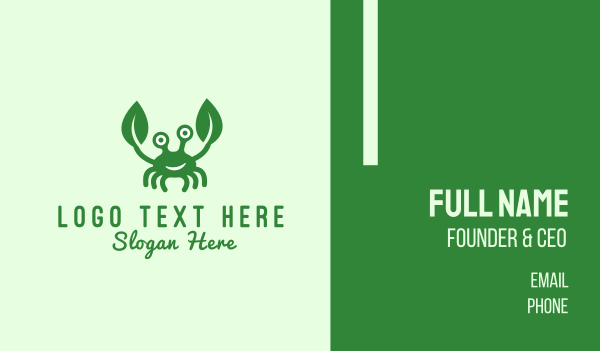 Green Crab Business Card Design Image Preview