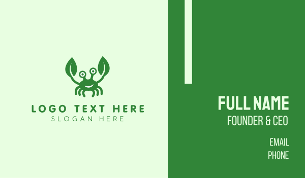 Green Crab Business Card Design Image Preview