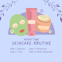 Nighttime Skincare Routine Instagram Post Design