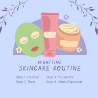 Nighttime Skincare Routine Instagram Post Image Preview