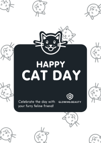 Cat Day Greeting Flyer Design