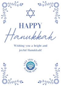 Hanukkah Floral Border Poster Image Preview