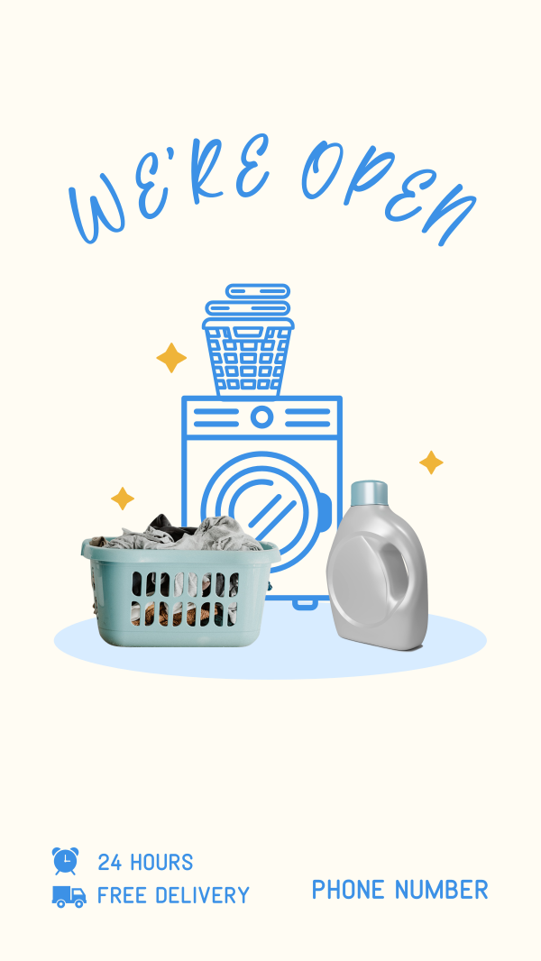 Laundry Shop Launch Instagram Story Design Image Preview