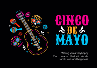 Bright and Colorful Cinco De Mayo Postcard Image Preview