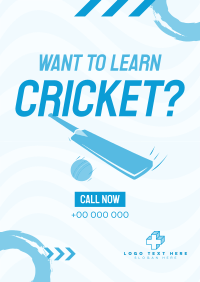 Time to Learn Cricket Flyer Design