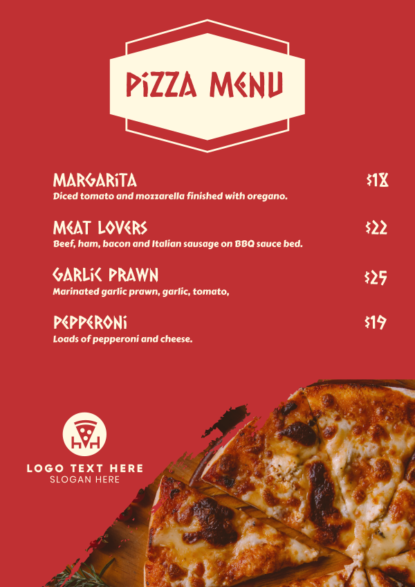 Pizza Party Menu Design Image Preview