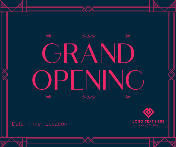 Art Deco Grand Opening Facebook Post Design Image Preview