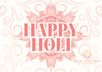 Holi Greeting Flourishes Postcard Design