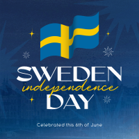 Modern Sweden Independence Day Instagram Post Design